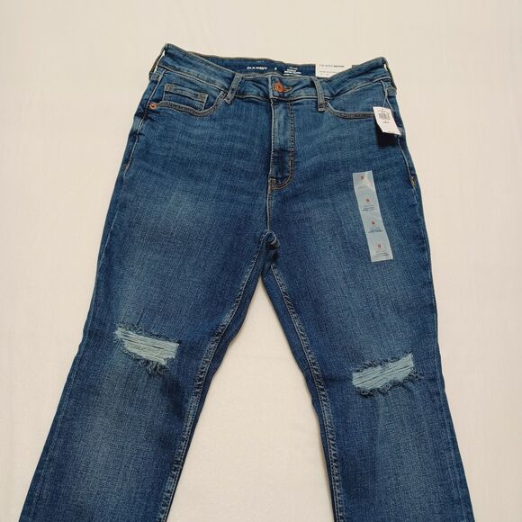 Old Navy Rockstar Super Skinny Women's Size 8 High-Rise Distressed Blue Jeans - Picture 6 of 12